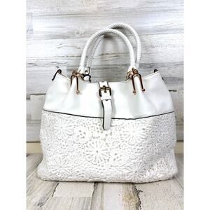 Black Rivet White Gabby Crochet Leather Crossbody Handle Bag wallet Set Boho NEW